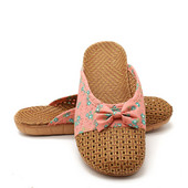 Γυναικείες Παντόφλες Σπιτιού Flax Παντόφλες Casual Slides Floral Φιόγκος Λινό Παντόφλες εσωτερικού χώρου Γυναικεία καλοκαιρινά σανδάλια Γυναικεία παπούτσια για το σπίτι