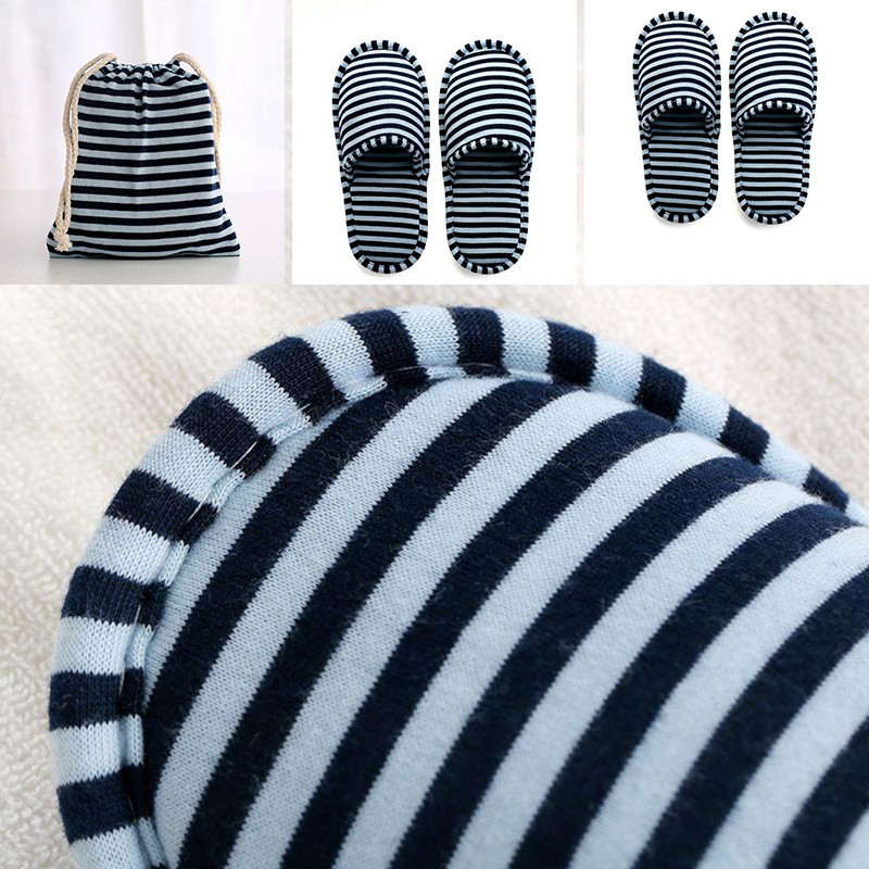 Zimske muške ženske prugaste papuče hotelsko putovanje spa prijenosna sklopiva kuća za jednokratnu upotrebu kućne papuče za goste jedna veličina