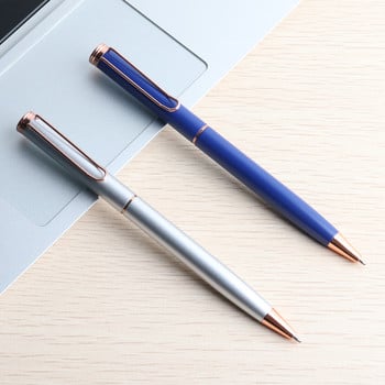 Creative Metal Pen Ballpoint Turn The Style Υλικό από ανοξείδωτο ατσάλι 11,6 εκ. Ανταλλακτικά μαύρο μπλε μελάνι για σχολικά επιστολόχαρτα