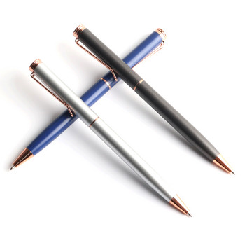 Creative Metal Pen Ballpoint Turn The Style Υλικό από ανοξείδωτο ατσάλι 11,6 εκ. Ανταλλακτικά μαύρο μπλε μελάνι για σχολικά επιστολόχαρτα