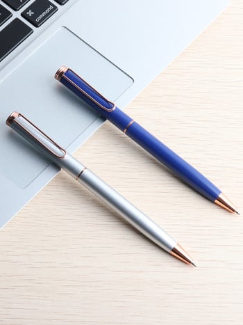 Creative Metal Pen Ballpoint Turn The Style Υλικό από ανοξείδωτο ατσάλι 11,6 εκ. Ανταλλακτικά μαύρο μπλε μελάνι για σχολικά επιστολόχαρτα