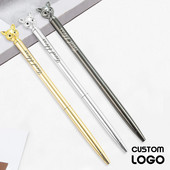 Prilagođeni LOGO Metalne kemijske olovke sa crtanom lisičinom glavom Studentski materijal Poklon Kemijska olovka Lasersko graviranje imena Reklamna olovka