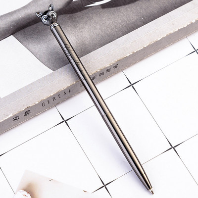 Prilagođeni LOGO Metalne kemijske olovke sa crtanom lisičinom glavom Studentski materijal Poklon Kemijska olovka Lasersko graviranje imena Reklamna olovka