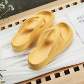 Japanke za 2022. Ljetne ležerne tange Papuče za plažu Vanjske sandale za plažu EVA ravne platforme Udobne cipele Ženske par Debeli potplat