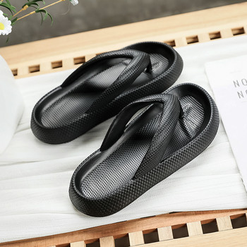 2022 Джапанки Летни ежедневни прашки Плажни чехли Външни плажни сандали EVA Удобни обувки на плоска платформа Дамски двойки Дебела подметка