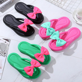 Летни дамски чехли Сладки джапанки с папийонка Дамски пързалки Модни външни EVA неплъзгащи се плажни обувки Домашни удобни сандали