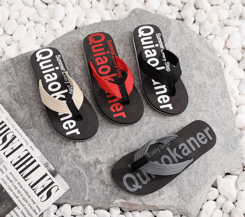 Ανδρικές σαγιονάρες καλοκαιρινές αντιολισθητικές πέδιλα θαλάσσης ανδρικά γράμματα σε κόκκους υπαίθρια παπούτσια παραλίας Ανδρικές παντόφλες Εσωτερικές τσουλήθρες μπάνιου