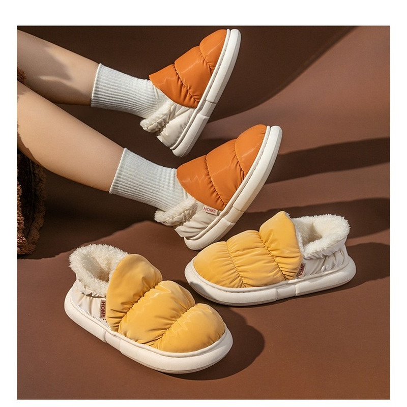 Nove zimske pamučne papuče za 2022. Parovi Debeli potplati Povećanje topline Usklađene boje Sveobuhvatne kućne papuče od puhnjaka Pamučne papuče