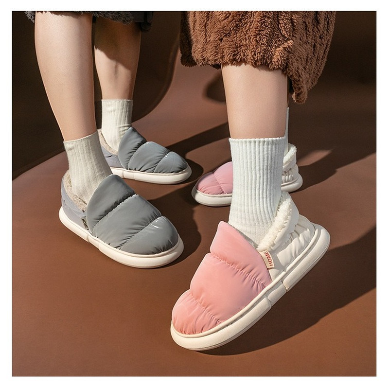 Nove zimske pamučne papuče za 2022. Parovi Debeli potplati Povećanje topline Usklađene boje Sveobuhvatne kućne papuče od puhnjaka Pamučne papuče