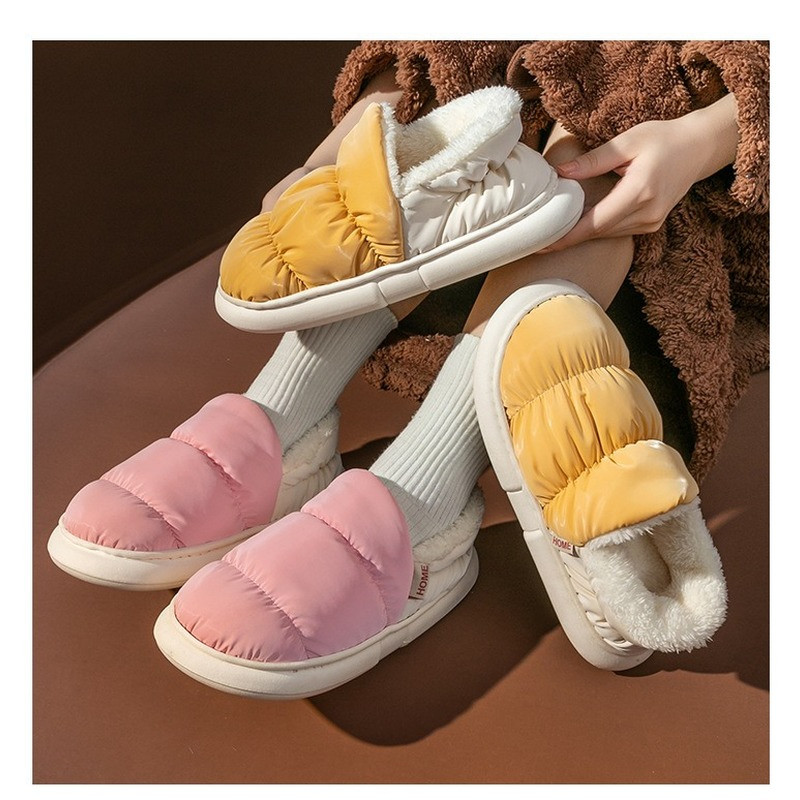 Nove zimske pamučne papuče za 2022. Parovi Debeli potplati Povećanje topline Usklađene boje Sveobuhvatne kućne papuče od puhnjaka Pamučne papuče