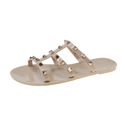 Ljeto 2022. Ženske nove udobne papuče s ravnim potplatom i gornjim dijelom Univerzalna modna ženska obuća za plažu s otvorenim prstima