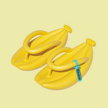 Нови летни бананови джапанки, чехли за мъже, дебела подметка, неплъзгащи се плажни сандали за жени, двойка забавни бананови пързалки