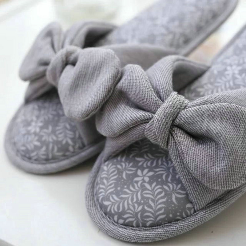 Ping/sive proljeće/ljeto papuče s ribljim ustima za žene Kućne cipele za spavaću sobu Kućne cipele iz crtića Mekane pamučne papuče