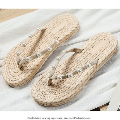 2022 Νέο Σχέδιο Καλοκαιρινής Μόδας Γυναικείες σαγιονάρες παραλίας Αντιολισθητικές επίπεδες γυναικείες μαλακές τσουλήθρες Γυναικείες παντόφλες από κάνναβη στρινγκ