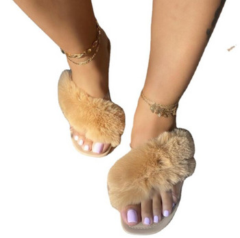 нови домашни дамски презрамки за гърба с дебела подметка от лисича кожа универсални издръжливи сандали външни дамски обувки Външни модни чехли