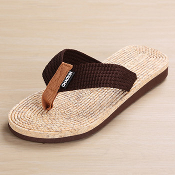 Джапанки с дървесна текстура Мъжки нови неплъзгащи се плажни сандали и чехли Модни ежедневни чехли за двойка Лято на открито 2021 г.