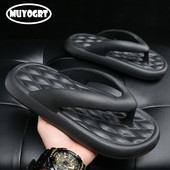 Ljetne crne muške japanke s platformom papuče za masažu japanke za plažu muške udobne papuče s debelim potplatom muške tobogane