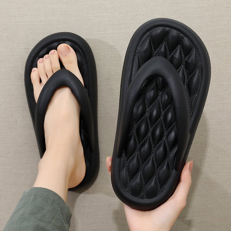 Ljetne crne muške japanke s platformom papuče za masažu japanke za plažu muške udobne papuče s debelim potplatom muške tobogane