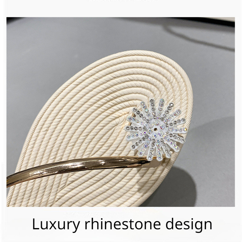 Diamond PU Παντόφλες Γυναικεία Μόδα Απλά Σανδάλια Καλοκαιρινό στρας Flat Παντόφλες Ρωμαϊκά Σανδάλια Επώνυμα Σανδάλια Γυναικεία παπούτσια