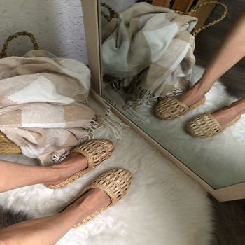 Jarycorn 2023 Обувки Дамски сламени чехли Нова двойка Ръчно изработени в китайски стил Удобни сандали Лятна мода Унисекс Начало