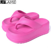 UFLAME 2023 Nove ljetne ravne papuče Ženske crne bijele papuče od kože Debeli potplat Mule Ležerne udobne papuče Ženske cipele