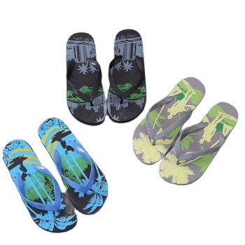2023 Мъжки джапанки Летни чехли Плажни сандали Неплъзгащи се ежедневни плоски обувки Чехли Вътрешен домашен сандал за мъже Външни пързалки