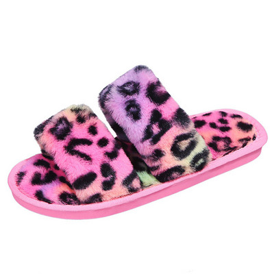 COOTELILI New Fashion Home Šlepetės Žieminiai Batai Moterims Šlepetės Šiltos Šlepetės Plokščios Spalvingos Leopard Print Dydis 36-41