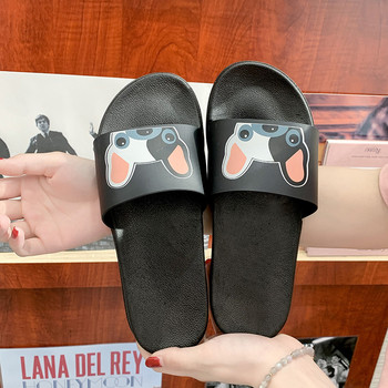 Плъзгащи се чехли с принт на френски булдог за жени Вътрешни сандали с отворени пръсти Чехли Вътрешни домашни летни чехли Карикатура