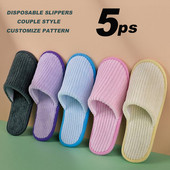 Jednokratne papuče 5 pari Koraljni baršun od plišanih cipela Putovanje Vjenčanje Prilagodljivi uzorak Ugostiteljstvo Povećaj Šifra više