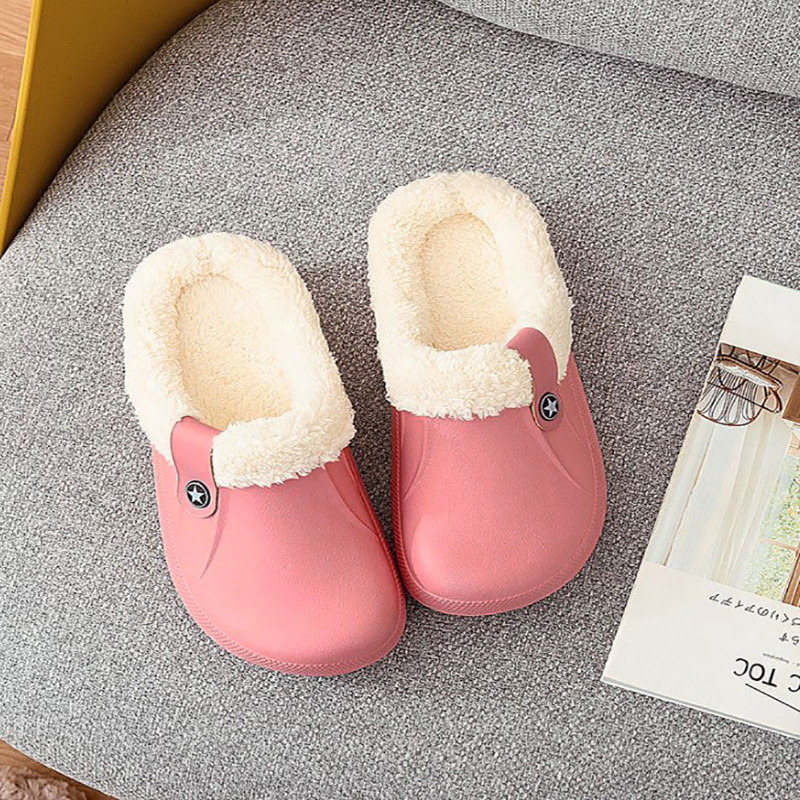 Nove ženske jesensko-zimske tople papuče Mekane vodootporne EVA plišane papuče Ženske klompe Cipele za par Kućne cipele za zatvorene prostore Fuzzy