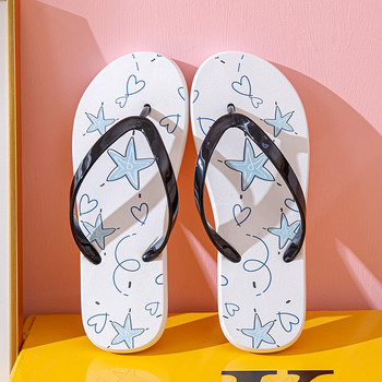 Джапанки за жени Сладки бонбонени летни вътрешни звездни плоски обувки Дамски плажни чехли Неплъзгаща се мека подметка Дамски сандали