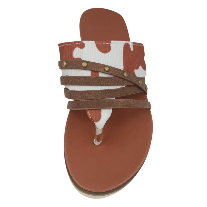 Καλοκαιρινές γυναικείες σαγιονάρες ελαφριές παντόφλες με μοτίβο αγελάδας για γυναικείες casual άνετα παπούτσια παραλίας 2022