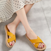 Ženske papuče od konoplje, japanke s ravnim đonom i ukrštenim remenom. Nove ženske cipele za odmor Chanclas De Verano Para Mujer