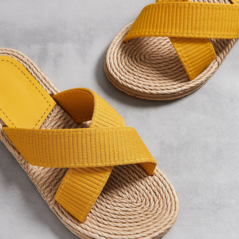 Ženske papuče od konoplje, japanke s ravnim đonom i ukrštenim remenom. Nove ženske cipele za odmor Chanclas De Verano Para Mujer