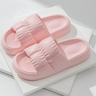 Ženske papuče s mekim potplatom, ljetne sandale za plažu, EVA sandale s debelom platformom, ženski nabrani dizajn za kućne tobogane Nove ženske cipele