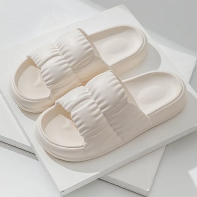 Ženske papuče s mekim potplatom, ljetne sandale za plažu, EVA sandale s debelom platformom, ženski nabrani dizajn za kućne tobogane Nove ženske cipele