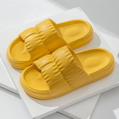 Ženske papuče s mekim potplatom, ljetne sandale za plažu, EVA sandale s debelom platformom, ženski nabrani dizajn za kućne tobogane Nove ženske cipele