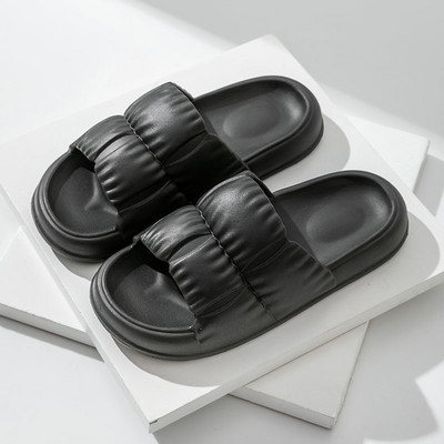 Ženske papuče s mekim potplatom, ljetne sandale za plažu, EVA sandale s debelom platformom, ženski nabrani dizajn za kućne tobogane Nove ženske cipele