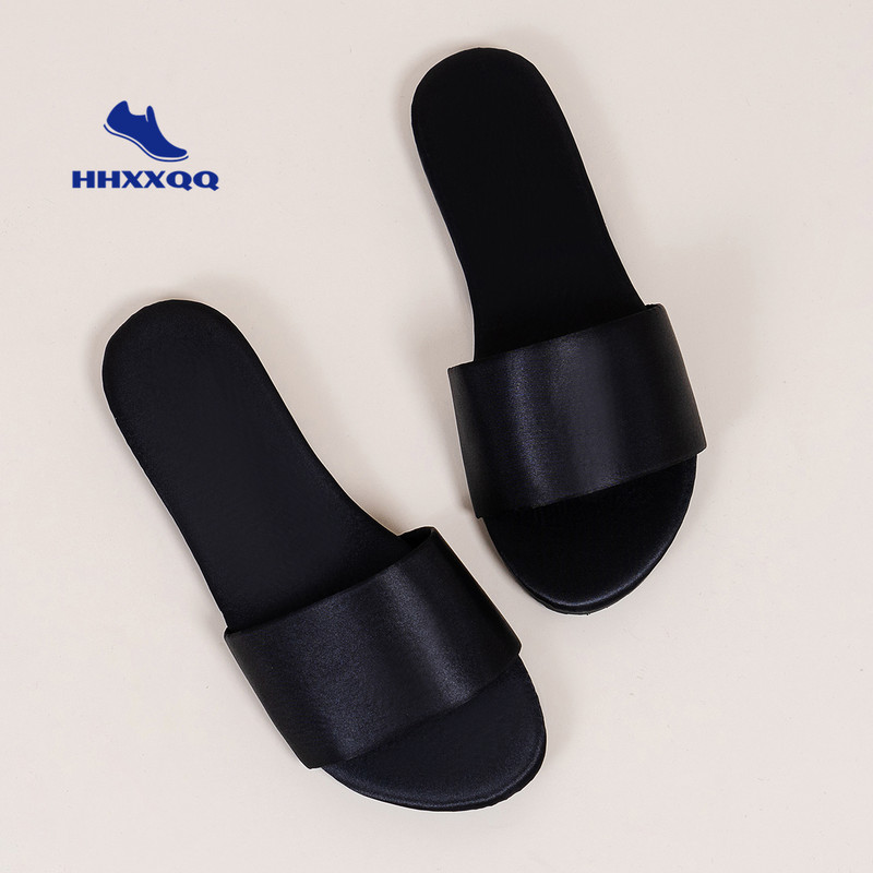 Crvene ženske papuče Ljeto 2022. Nove retro crvene satenske ravne papuče Ženske sandale velike veličine s jednom riječi Ženske modne cipele