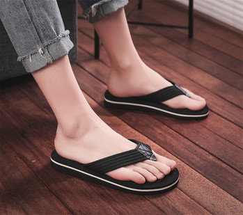 Летни чехли Мъжки джапанки Плажни сандали Неплъзгащи се ежедневни плоски обувки Чехли Домашни домашни обувки Zapatillas Hombre Casa