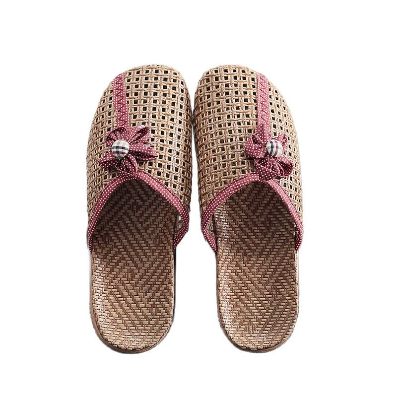 Suihyung višestruke lanene papuče Ženske Muške Indoor Cipele Izvezene cvjetne mašne Ženske ležerne natikače Ženske lanene japanke