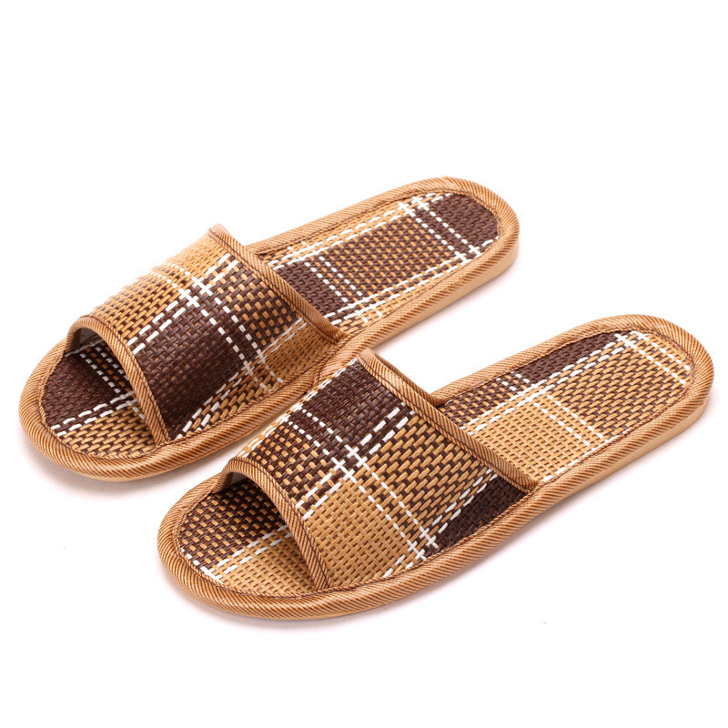 2022 de modă bambus țesut ratan papuci lenjerie de casă vară răcire podea tobogane de interior pantofi unisex dormitor Mujer Zapatilla