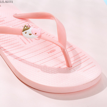 Многоцветни летни външни сандали Противоплъзгащи се семейни основни домашни обувки Куче Котка Мечка Животни Джапанки Kawaii Дамски плажни чехли