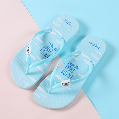 Többszínű nyári kültéri szandálok csúszásgátló családi alap otthoni cipők kutya macska medve állat papucs Kawaii női strandpapucs