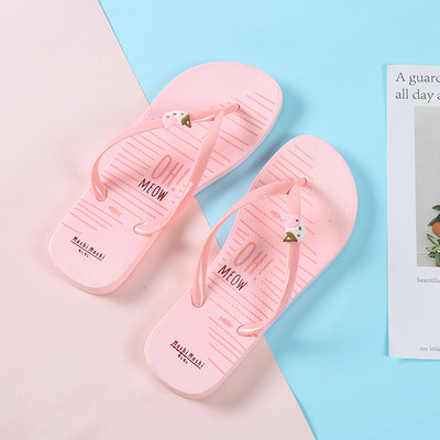 Többszínű nyári kültéri szandálok csúszásgátló családi alap otthoni cipők kutya macska medve állat papucs Kawaii női strandpapucs