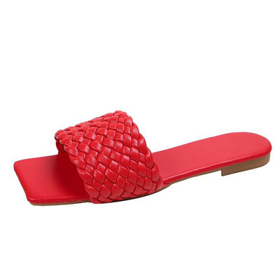 Sandale roșii pentru femei, papuci plat cu temperament deschis, plajă, casual, Ytmtloy, pentru interior, vară, Zapatillas Mujer Casa Sapatos