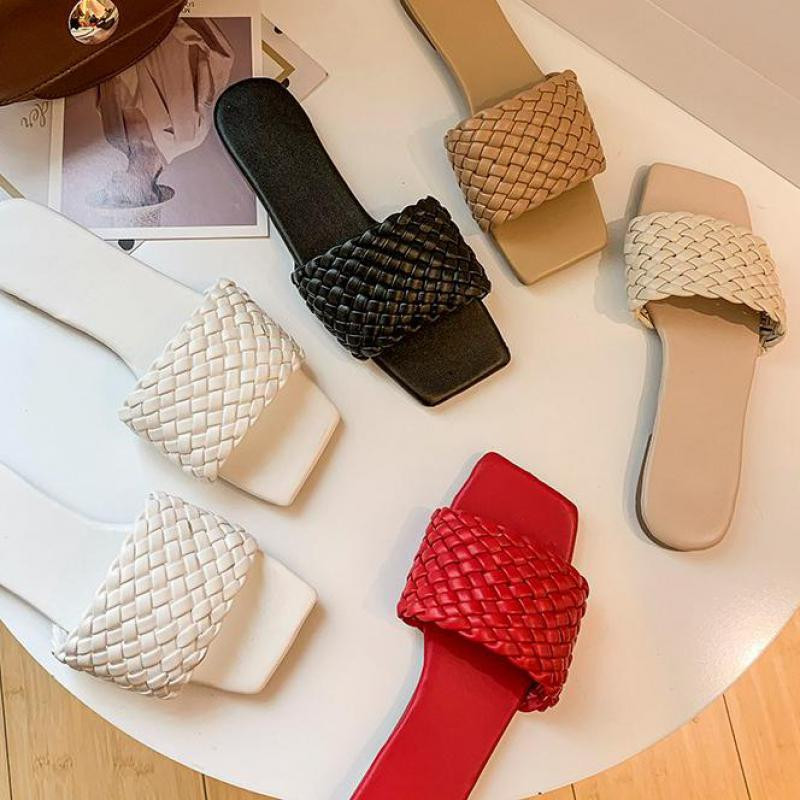 Sandale roșii pentru femei, papuci plat cu temperament deschis, plajă, casual, Ytmtloy, pentru interior, vară, Zapatillas Mujer Casa Sapatos