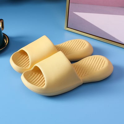 Anti-alunecare, rezistente la uzură, cu talpă groasă, papuci super moi, cu talpă, sandale cu glisiere, pentru petrecere a timpului liber, bărbați, dame, pentru interior, baie, pantofi anti-alunecare