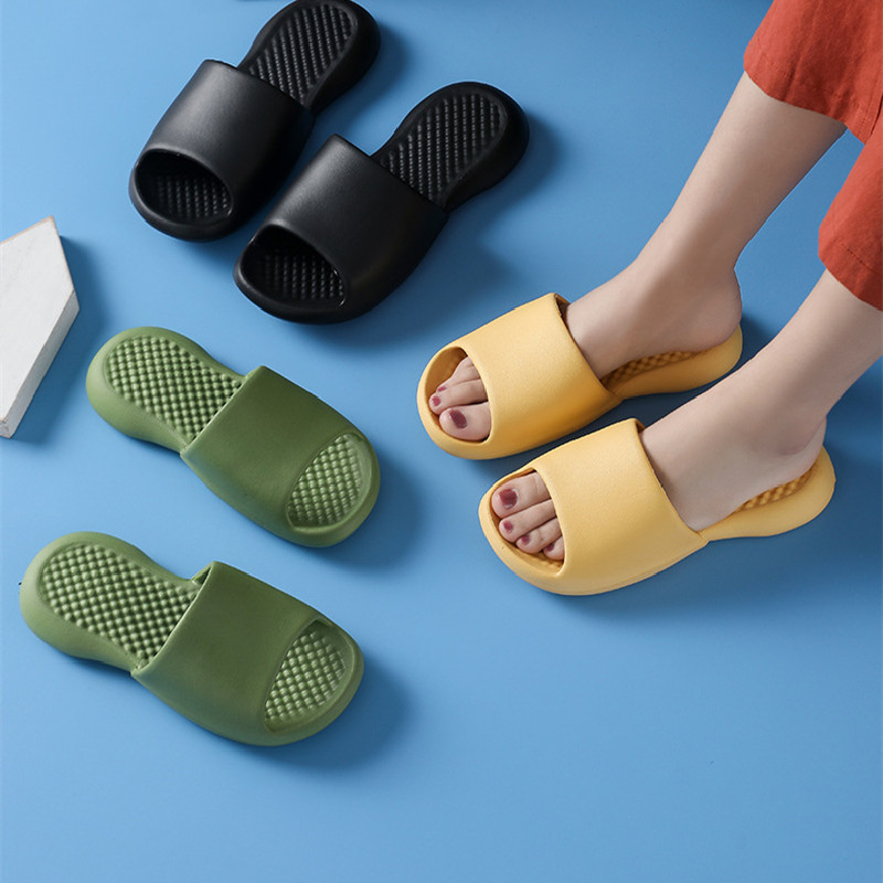 Anti-alunecare, rezistente la uzură, cu talpă groasă, papuci super moi, cu talpă, sandale cu glisiere, pentru petrecere a timpului liber, bărbați, dame, pentru interior, baie, pantofi anti-alunecare
