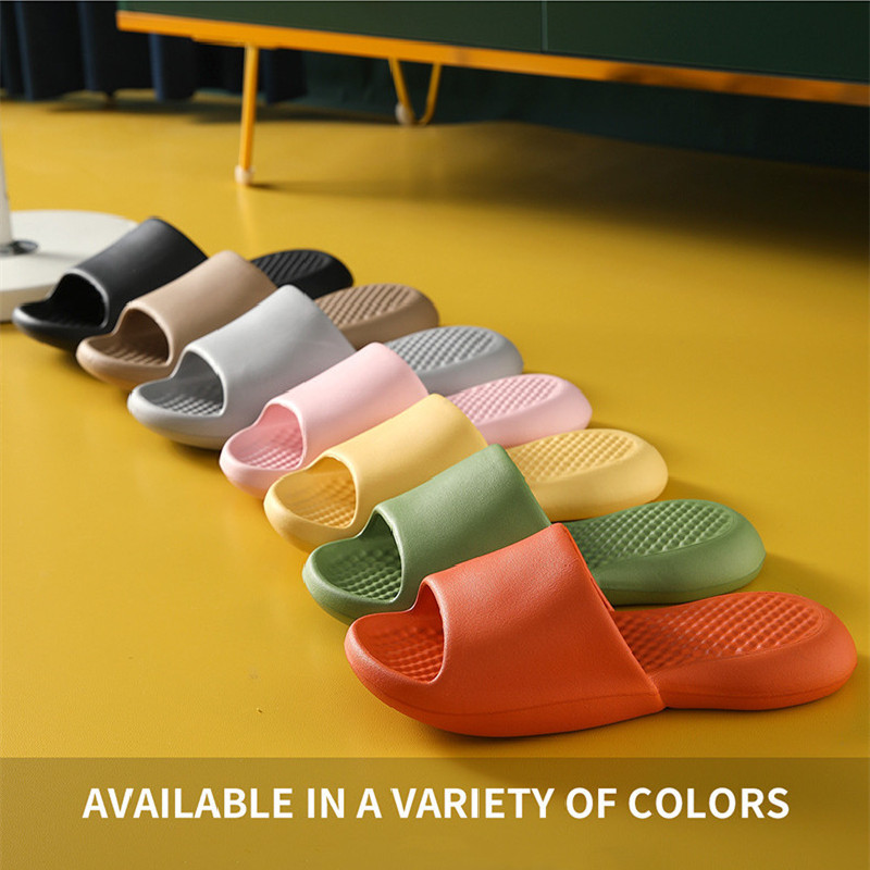 Anti-alunecare, rezistente la uzură, cu talpă groasă, papuci super moi, cu talpă, sandale cu glisiere, pentru petrecere a timpului liber, bărbați, dame, pentru interior, baie, pantofi anti-alunecare